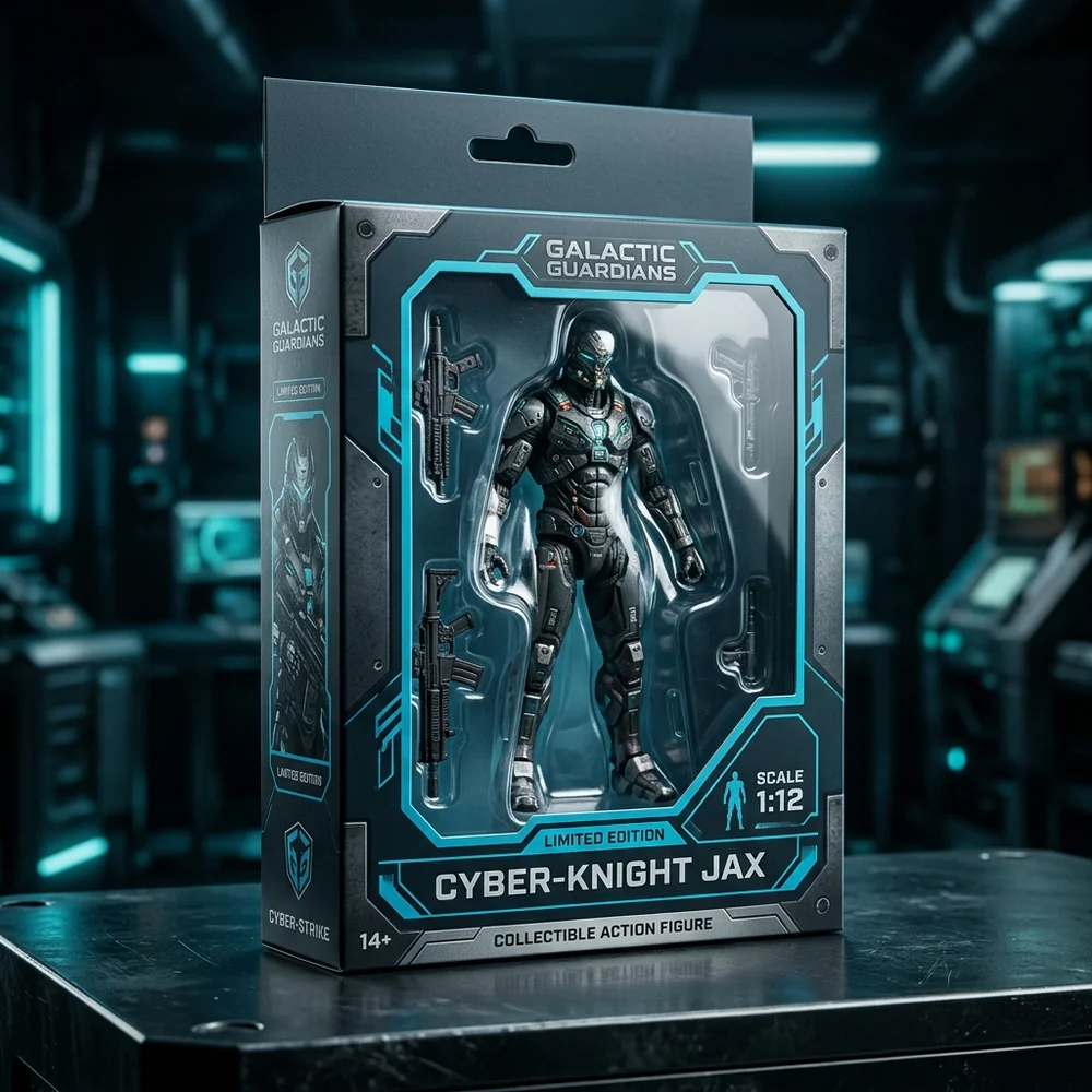 1:12 scale retail collector action figure packaging box with 0.5mm PET window and blister tray
